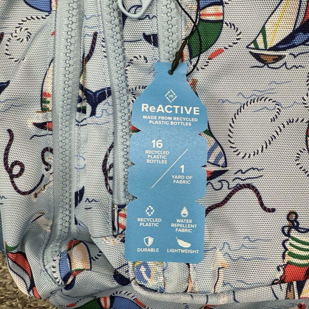 Vera Bradley ReActive Sling Backpack Nautical Blue New Blue - Picture 2 of 7